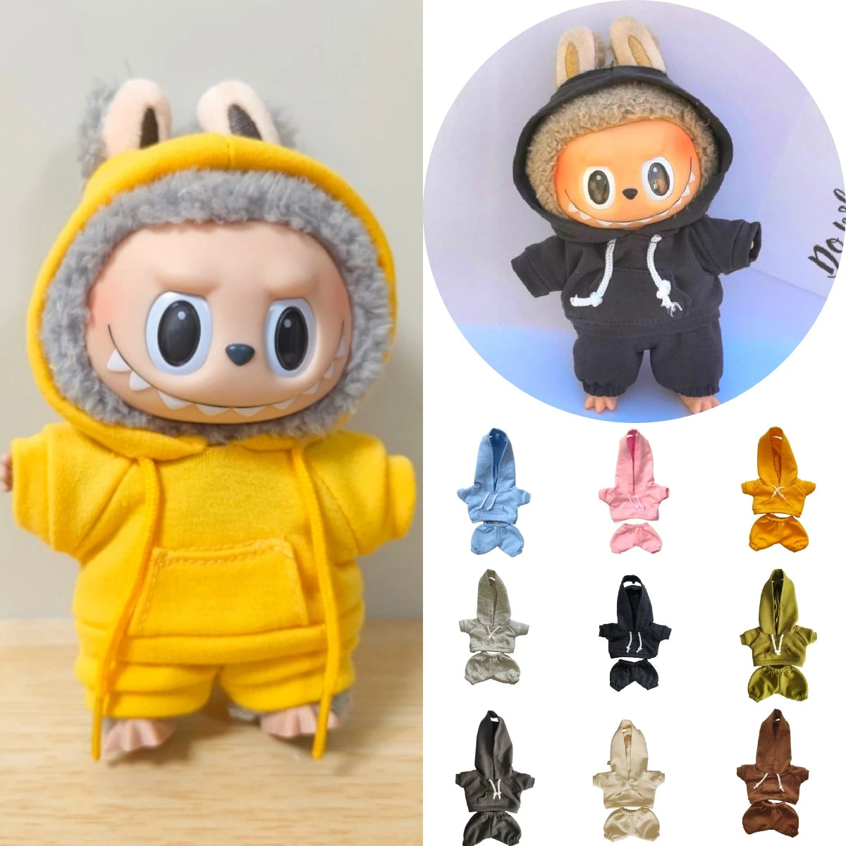 Labubu Black Hoodie Set